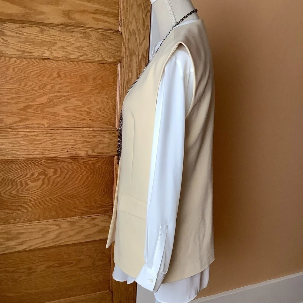 mbyM Butter Cream Collarless Blazer Size S/M - Picture 3 of 16